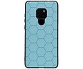 Hexagon Hard Case - Telefoonhoesje - Backcover Hoesje - achterkant hoesje - Geschikt voor Huawei Mate 20 - Blauw