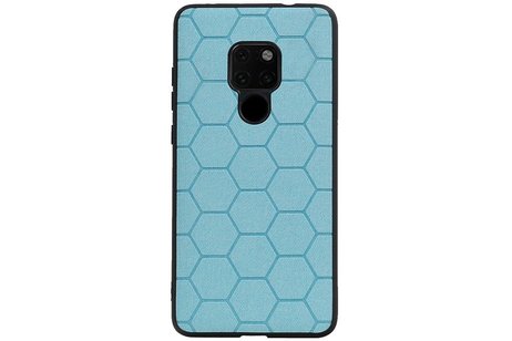 BAOHU Hexagon Hard Case - Telefoonhoesje - Backcover Hoesje - achterkant hoesje - Geschikt voor Huawei Mate 20 - Blauw