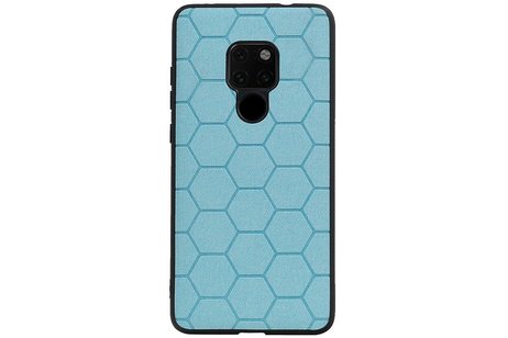 Hexagon Hard Case - Telefoonhoesje - Backcover Hoesje - achterkant hoesje - Geschikt voor Huawei Mate 20 - Blauw