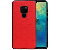 Hexagon Hard Case - Telefoonhoesje - Backcover Hoesje - achterkant hoesje - Geschikt voor Huawei Mate 20 - Rood