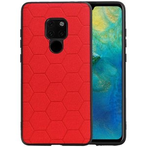 Hexagon Hard Case - Telefoonhoesje - Backcover Hoesje - achterkant hoesje - Geschikt voor Huawei Mate 20 - Rood