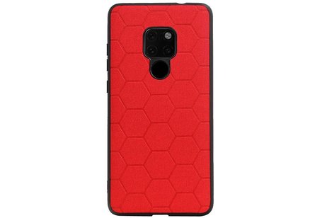 Hexagon Hard Case - Telefoonhoesje - Backcover Hoesje - achterkant hoesje - Geschikt voor Huawei Mate 20 - Rood