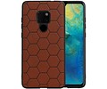 BAOHU Hexagon Hard Case - Telefoonhoesje - Backcover Hoesje - achterkant hoesje - Geschikt voor Huawei Mate 20 - Bruin