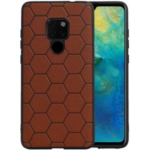 BAOHU Hexagon Hard Case - Telefoonhoesje - Backcover Hoesje - achterkant hoesje - Geschikt voor Huawei Mate 20 - Bruin