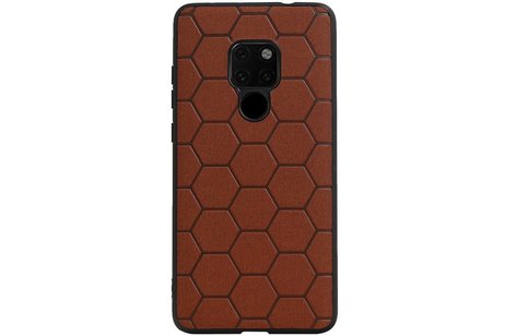 BAOHU Hexagon Hard Case - Telefoonhoesje - Backcover Hoesje - achterkant hoesje - Geschikt voor Huawei Mate 20 - Bruin