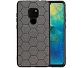 Hexagon Hard Case - Telefoonhoesje - Backcover Hoesje - achterkant hoesje - Geschikt voor Huawei Mate 20 - Grijs