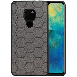 Hexagon Hard Case - Telefoonhoesje - Backcover Hoesje - achterkant hoesje - Geschikt voor Huawei Mate 20 - Grijs