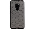 Hexagon Hard Case - Telefoonhoesje - Backcover Hoesje - achterkant hoesje - Geschikt voor Huawei Mate 20 - Grijs