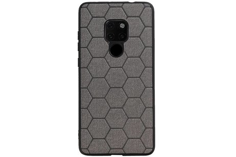 BAOHU Hexagon Hard Case - Telefoonhoesje - Backcover Hoesje - achterkant hoesje - Geschikt voor Huawei Mate 20 - Grijs