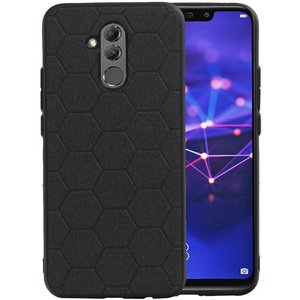 Hexagon Hard Case - Telefoonhoesje - Backcover Hoesje - achterkant hoesje - Geschikt voor Huawei Mate 20 Lite - Zwart