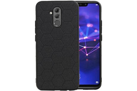 Hexagon Hard Case - Telefoonhoesje - Backcover Hoesje - achterkant hoesje - Geschikt voor Huawei Mate 20 Lite - Zwart