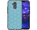 Hexagon Hard Case - Telefoonhoesje - Backcover Hoesje - achterkant hoesje - Geschikt voor Huawei Mate 20 Lite - Blauw