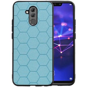 Hexagon Hard Case - Telefoonhoesje - Backcover Hoesje - achterkant hoesje - Geschikt voor Huawei Mate 20 Lite - Blauw