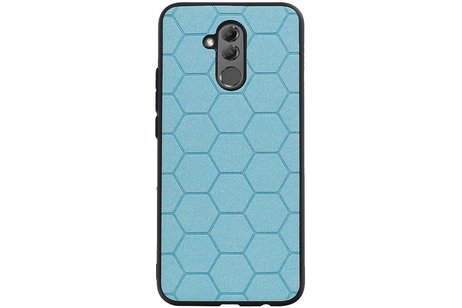 Hexagon Hard Case - Telefoonhoesje - Backcover Hoesje - achterkant hoesje - Geschikt voor Huawei Mate 20 Lite - Blauw