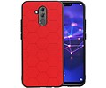 Hexagon Hard Case - Telefoonhoesje - Backcover Hoesje - achterkant hoesje - Geschikt voor Huawei Mate 20 Lite - Rood