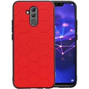 Hexagon Hard Case - Telefoonhoesje - Backcover Hoesje - achterkant hoesje - Geschikt voor Huawei Mate 20 Lite - Rood