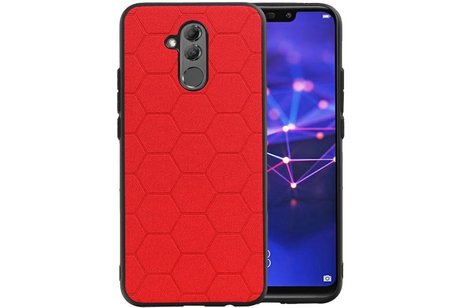 Hexagon Hard Case - Telefoonhoesje - Backcover Hoesje - achterkant hoesje - Geschikt voor Huawei Mate 20 Lite - Rood