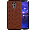 Hexagon Hard Case - Telefoonhoesje - Backcover Hoesje - achterkant hoesje - Geschikt voor Huawei Mate 20 Lite - Bruin