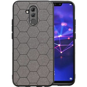 Hexagon Hard Case - Telefoonhoesje - Backcover Hoesje - achterkant hoesje - Geschikt voor Huawei Mate 20 Lite - Grijs