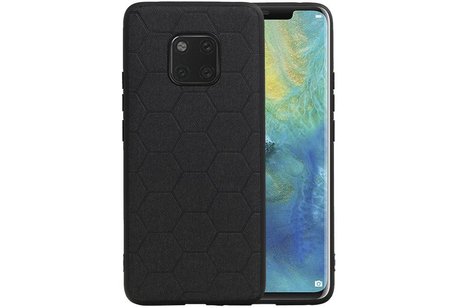 Hexagon Hard Case - Telefoonhoesje - Backcover Hoesje - achterkant hoesje - Geschikt voor Huawei Mate 20 Pro - Zwart