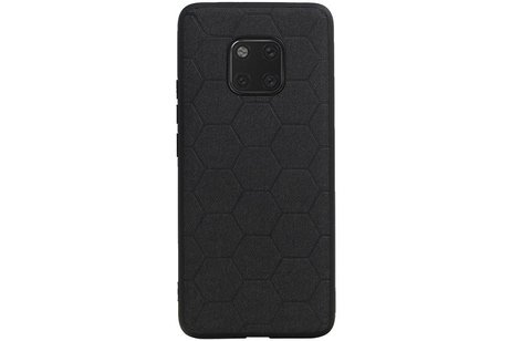 Hexagon Hard Case - Telefoonhoesje - Backcover Hoesje - achterkant hoesje - Geschikt voor Huawei Mate 20 Pro - Zwart