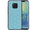 Hexagon Hard Case - Telefoonhoesje - Backcover Hoesje - achterkant hoesje - Geschikt voor Huawei Mate 20 Pro - Blauw