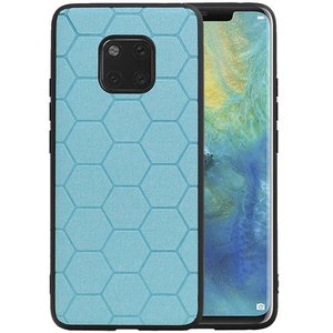 Hexagon Hard Case - Telefoonhoesje - Backcover Hoesje - achterkant hoesje - Geschikt voor Huawei Mate 20 Pro - Blauw