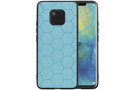 BAOHU Hexagon Hard Case - Telefoonhoesje - Backcover Hoesje - achterkant hoesje - Geschikt voor Huawei Mate 20 Pro - Blauw