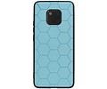Hexagon Hard Case - Telefoonhoesje - Backcover Hoesje - achterkant hoesje - Geschikt voor Huawei Mate 20 Pro - Blauw