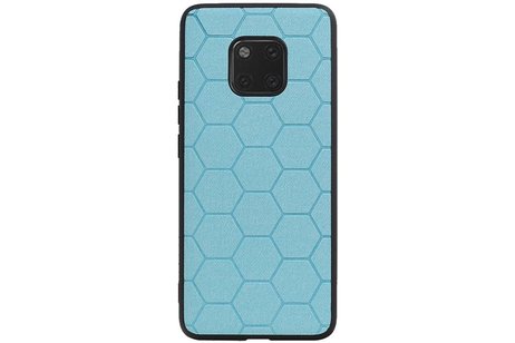 Hexagon Hard Case - Telefoonhoesje - Backcover Hoesje - achterkant hoesje - Geschikt voor Huawei Mate 20 Pro - Blauw