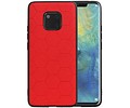 Hexagon Hard Case - Telefoonhoesje - Backcover Hoesje - achterkant hoesje - Geschikt voor Huawei Mate 20 Pro - Rood