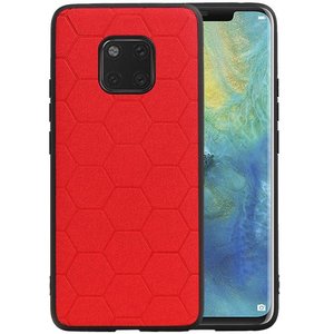 Hexagon Hard Case - Telefoonhoesje - Backcover Hoesje - achterkant hoesje - Geschikt voor Huawei Mate 20 Pro - Rood