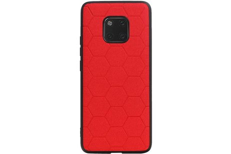 Hexagon Hard Case - Telefoonhoesje - Backcover Hoesje - achterkant hoesje - Geschikt voor Huawei Mate 20 Pro - Rood