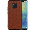 Hexagon Hard Case - Telefoonhoesje - Backcover Hoesje - achterkant hoesje - Geschikt voor Huawei Mate 20 Pro - Bruin