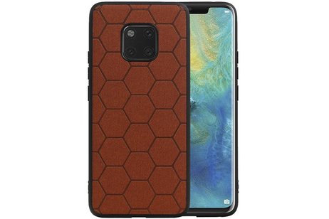 BAOHU Hexagon Hard Case - Telefoonhoesje - Backcover Hoesje - achterkant hoesje - Geschikt voor Huawei Mate 20 Pro - Bruin