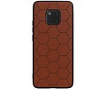 BAOHU Hexagon Hard Case - Telefoonhoesje - Backcover Hoesje - achterkant hoesje - Geschikt voor Huawei Mate 20 Pro - Bruin