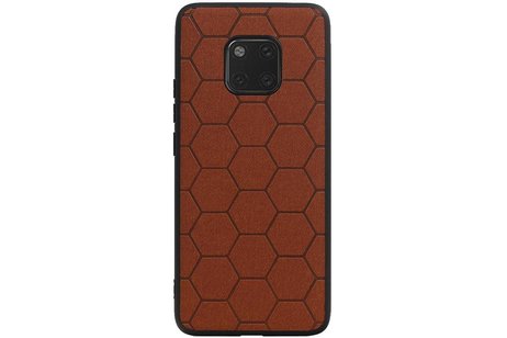 BAOHU Hexagon Hard Case - Telefoonhoesje - Backcover Hoesje - achterkant hoesje - Geschikt voor Huawei Mate 20 Pro - Bruin