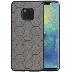 BAOHU Hexagon Hard Case - Telefoonhoesje - Backcover Hoesje - achterkant hoesje - Geschikt voor Huawei Mate 20 Pro - Grijs