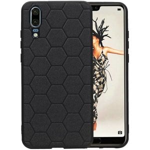 BAOHU Hexagon Hard Case - Telefoonhoesje - Backcover Hoesje - achterkant hoesje - Geschikt voor Huawei P20 - Zwart