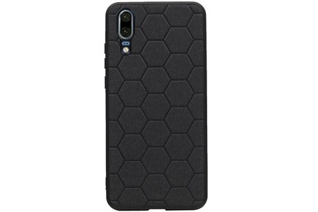 BAOHU Hexagon Hard Case - Telefoonhoesje - Backcover Hoesje - achterkant hoesje - Geschikt voor Huawei P20 - Zwart