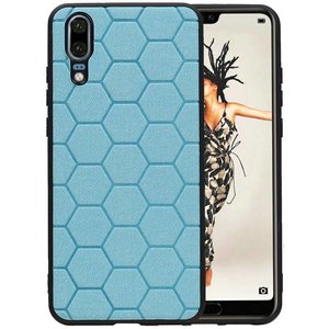 Hexagon Hard Case - Telefoonhoesje - Backcover Hoesje - achterkant hoesje - Geschikt voor Huawei P20 - Blauw