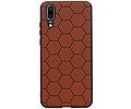 BAOHU Hexagon Hard Case - Telefoonhoesje - Backcover Hoesje - achterkant hoesje - Geschikt voor Huawei P20 - Bruin