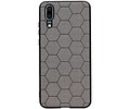 BAOHU Hexagon Hard Case - Telefoonhoesje - Backcover Hoesje - achterkant hoesje - Geschikt voor Huawei P20 - Grijs