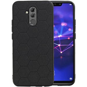 Hexagon Hard Case - Telefoonhoesje - Backcover Hoesje - achterkant hoesje - Geschikt voor Huawei P20 Lite - Zwart