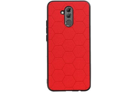 Hexagon Hard Case - Telefoonhoesje - Backcover Hoesje - achterkant hoesje - Geschikt voor Huawei P20 Lite - Rood