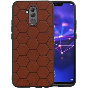 BAOHU Hexagon Hard Case - Telefoonhoesje - Backcover Hoesje - achterkant hoesje - Geschikt voor Huawei P20 Lite - Bruin