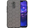 Hexagon Hard Case - Telefoonhoesje - Backcover Hoesje - achterkant hoesje - Geschikt voor Huawei P20 Lite - Grijs