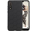 Hexagon Hard Case - Telefoonhoesje - Backcover Hoesje - achterkant hoesje - Geschikt voor Huawei P20 Pro - Zwart