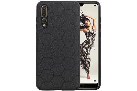 BAOHU Hexagon Hard Case - Telefoonhoesje - Backcover Hoesje - achterkant hoesje - Geschikt voor Huawei P20 Pro - Zwart