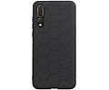 Hexagon Hard Case - Telefoonhoesje - Backcover Hoesje - achterkant hoesje - Geschikt voor Huawei P20 Pro - Zwart